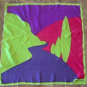 Vintage Jeanne Lanvin Paris Silk Scarf 30" x 30"